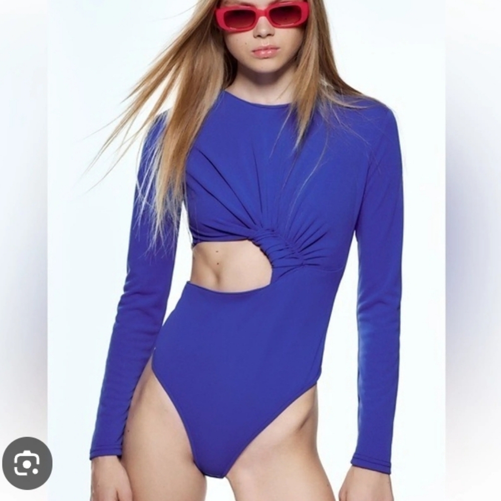 < ZARA Women's Vibrant Twist Bodysuit Size Large